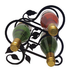 Wine Rack - Iron Leaf - 3 Bottle